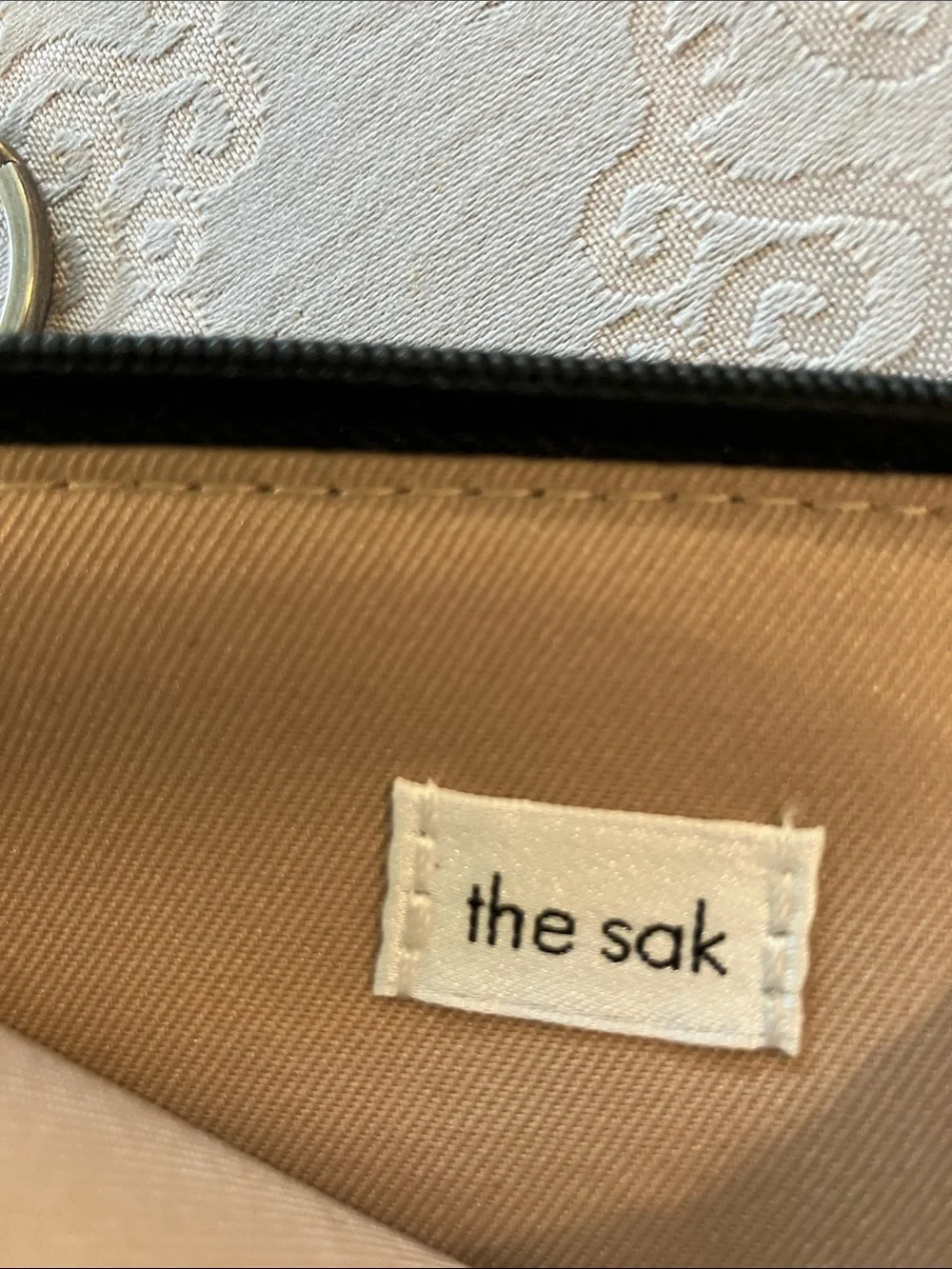 The Sak Black Leather Card & Key Holder with Embossed Detail